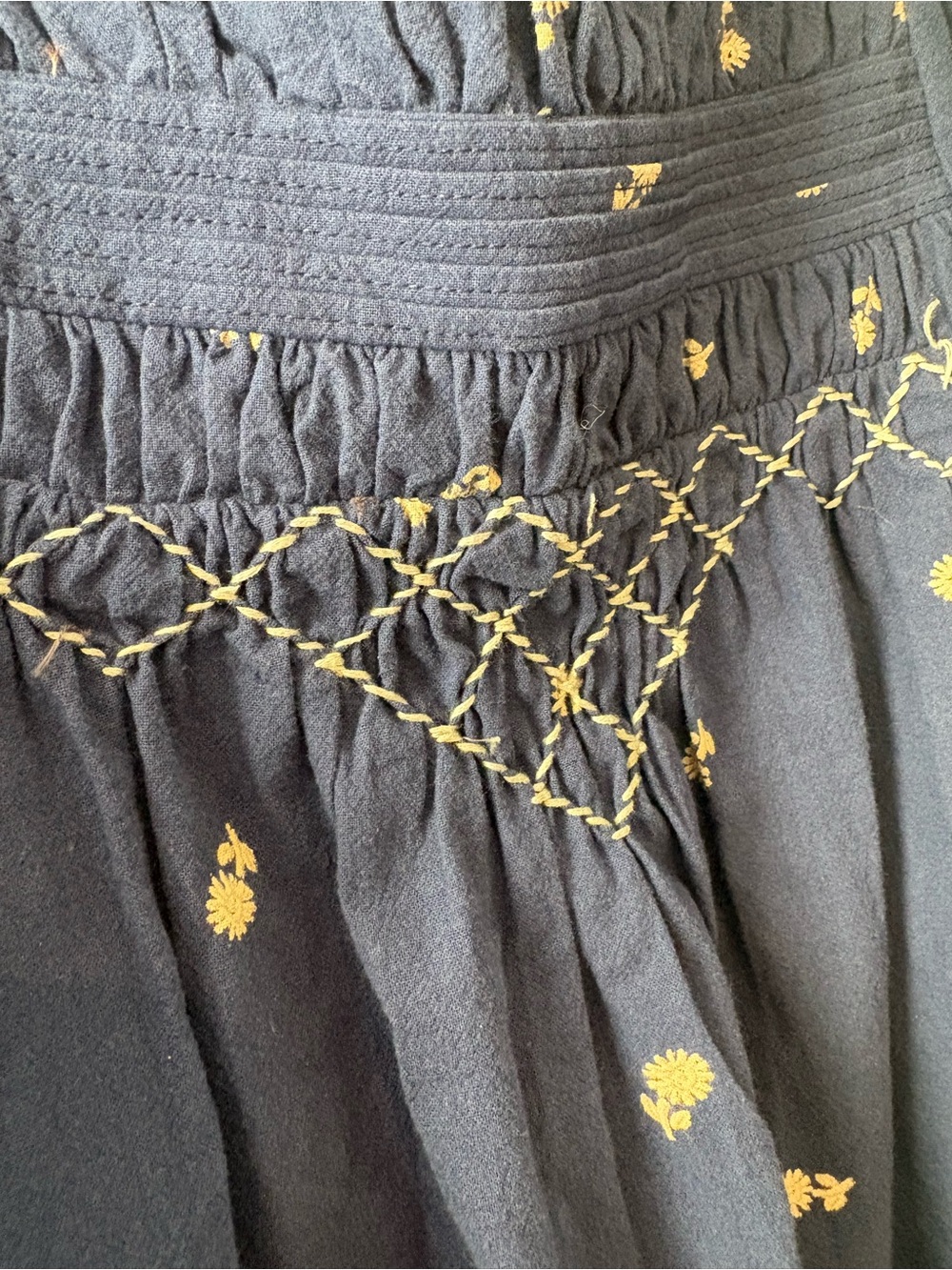 Free People Sonora Printed Mini Dress Navy Blue Medium - Picture 6 of 16